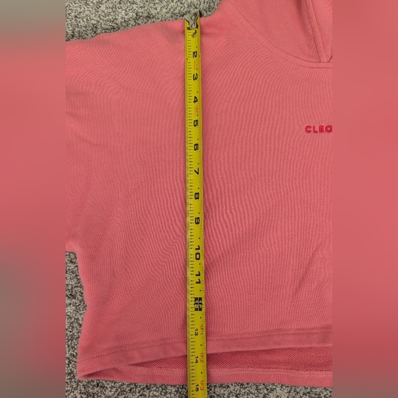 Cleo Harper Logo Pullover Cropped Pink Hoodie Sweatshirt Women's Size Small - Picture 6 of 9